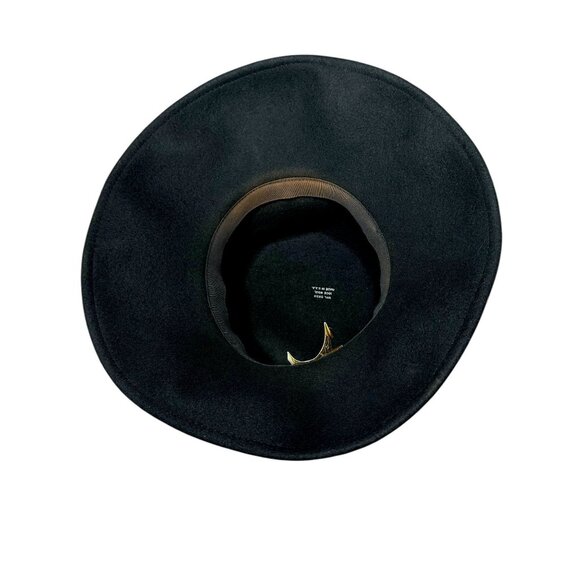 Vintage Cache Women's Wool Leopard & Satin Wide Brim Hat - Picture 8 of 10